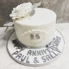 Anniversary Cake - White Silver Anniversary